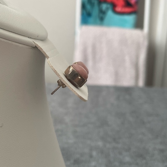 Blush with Radiance: Vintage NB India Pink Opal Studs (925 Silver) - Picture 3 of 4